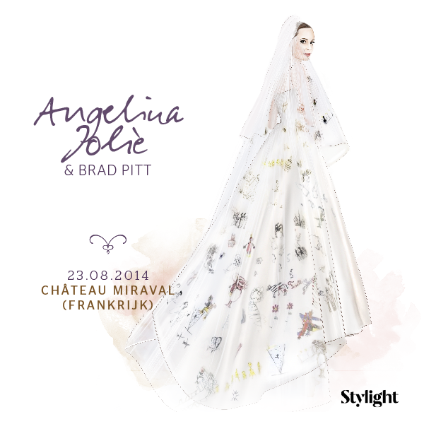 Stylight Angelina Jolie in haar trouwjurk