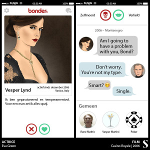 Stylight Tinder chat tussen Bondgirl Vesper Lynd en 007
