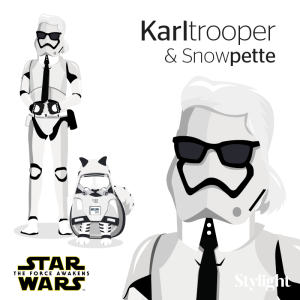 Stylight Karl Lagerfeld als Stormtrooper met Choupette