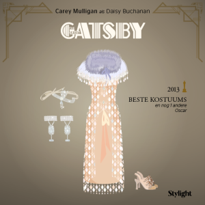 Oscars Stylight zalmroze avondjurk en accessoires The Great Gatsby