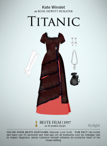 Stylight Oscars rode avondjurk en tasje Titanic