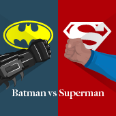 Stylight Batman versus Superman vuisten en logo´s
