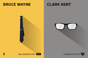 Stylight stropdas Batman versus bril Clark Kent