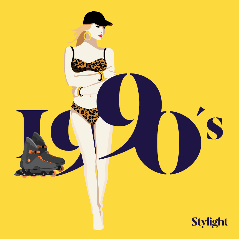 Stylight de bikini is jarig jaren 90 model in luipaardprint bikini en pet
